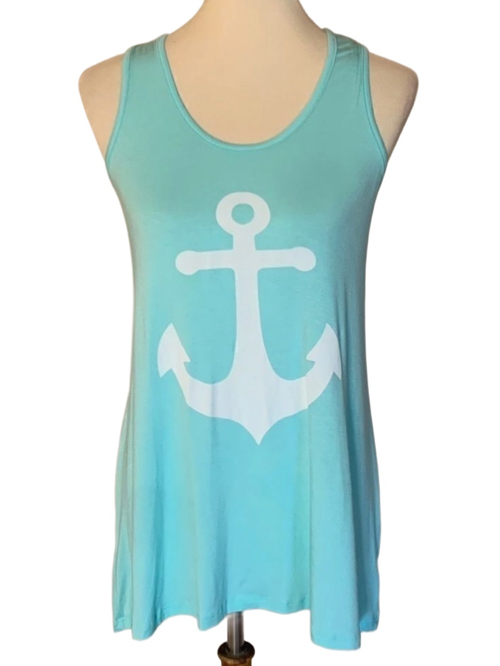 Rachel Kate Turquoise Anchor Racerback
Tank Coral Cinch High-Low Nautical M NWOT